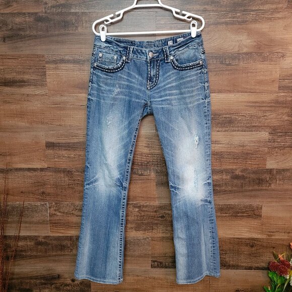 Miss Me Jeans Size 29 Easy Bootcut Button Flap Low Rise JE1053EX Western - Picture 3 of 12